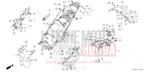 GARDE-BOUE ARRIERE (CRF1100A/AL/D/DL) CRF1100AM de 2021